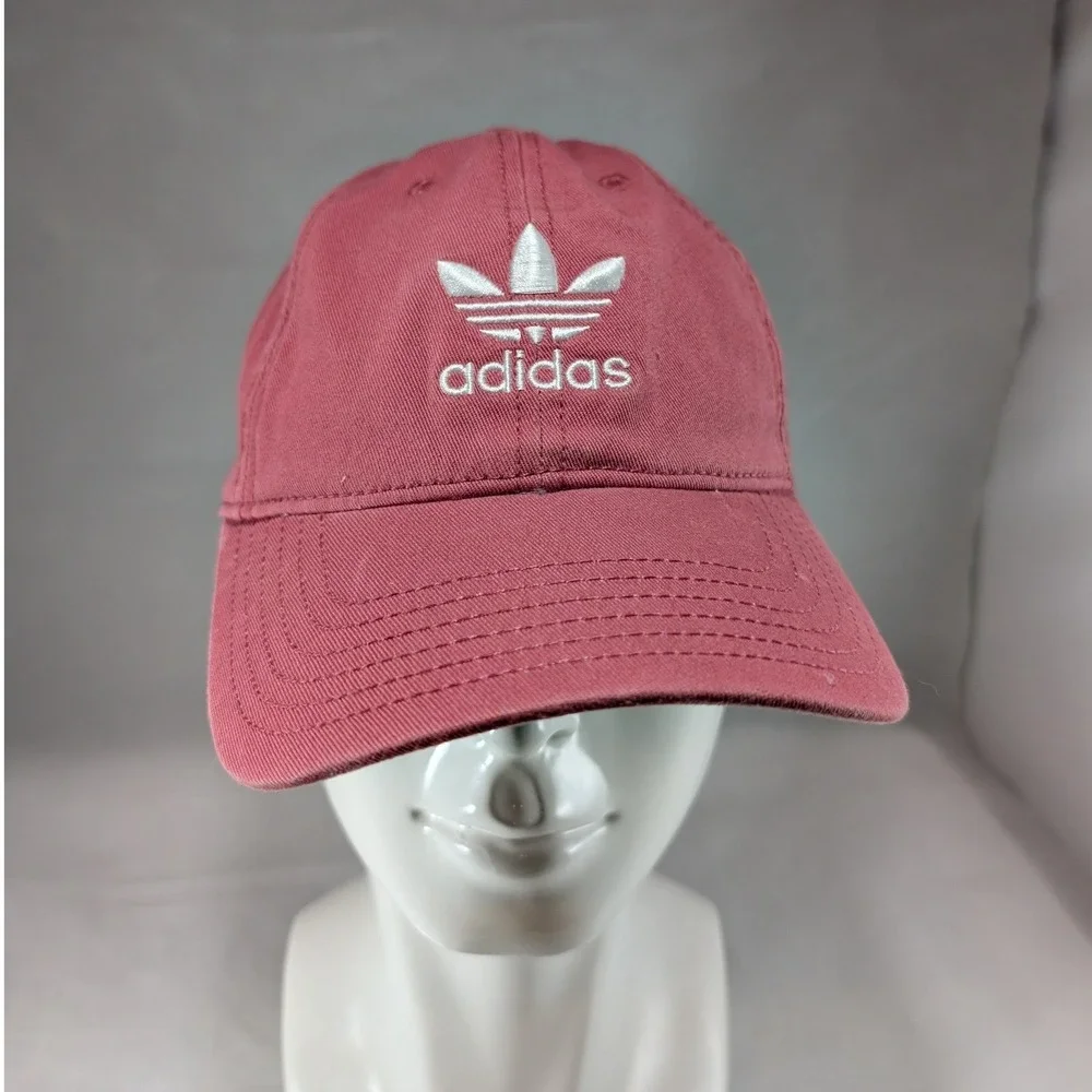 Adidas Originals Relaxed Strapback Hat‎ Trefoil Logo Pink Dad Cap